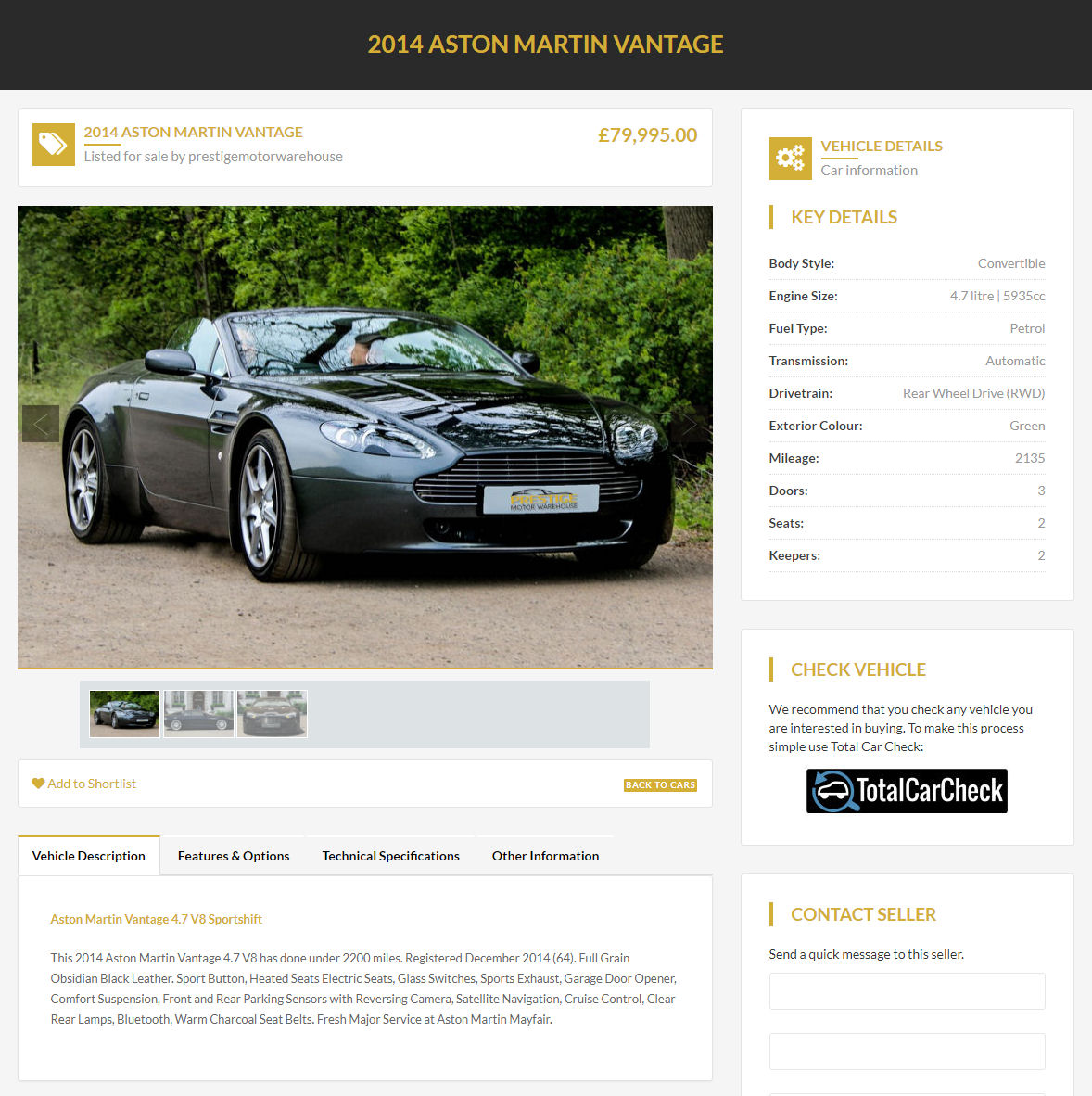 Sell your Luxury Car - Create a Listing
